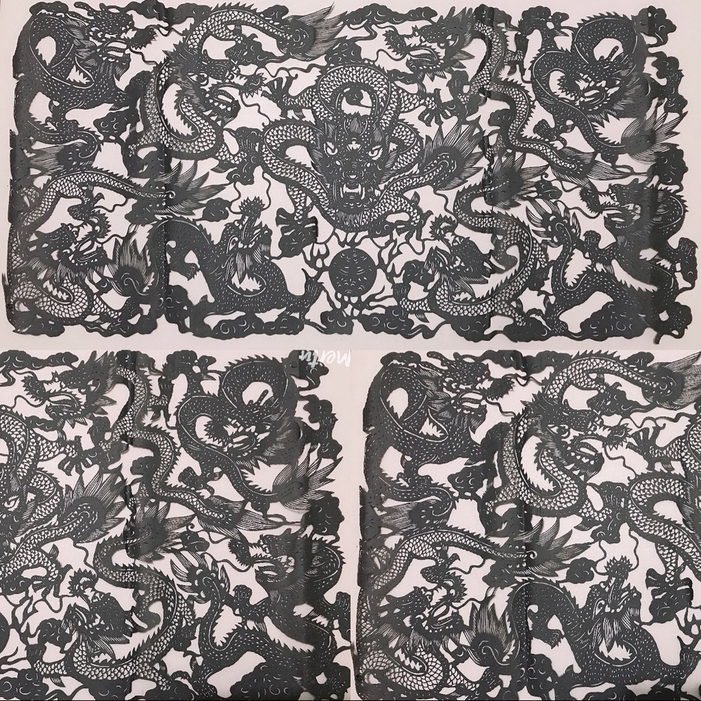 🔥ON SALE🔥9 Dragons🔥 Decor 💖 Handmade PaperCut Silhouette Scherenschnitte